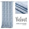 AmeliaHome Užuolaida su lapų raštu šviesiai mėlyna Velvet Amelia Home