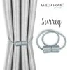 AmeliaHome Sidabriniai užuolaidų rišikliai Surrey, 2 vnt.