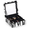 AmeliaHome JEWELRY BOX/AH/GLASEN/ZEBRA/18X7
