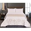 Dvipusė lovatiesė DecoKing ALHAMBRA 260x280 cm, baltos/smėlio spalvos