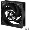 ARCTIC P8 Silent ypač tylūs korpuso ventiliatoriai, 3-pin, 80mm, juodi, 5 vnt.