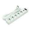 Šakotuvas EXD Buitinis ilgiklis 5m, 5 lizdai, 2xUSB, su jungikliu
