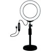 Puluz LED žiedinė lempa 16cm, su stovu iki 33cm, USB, RGBW
