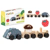Lean Toys Medinis traukinys Ežiukas