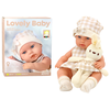 Lean Toys Lėlė su nešiokle ir zuikučiu, smėlio spalvos