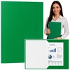 Lean Cardboard Folder with Elastic Band, Lacquered, A4, 300g/m2, Žalias