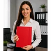 Lean Cardboard Folder with Elastic Band, Lacquered, A4, 300g/m2, Raudona