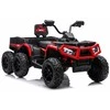 Lean Cars Raudonas keturratis visureigis su 6 ratais ir priekaba JC606, 24 V, 4x4