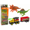 Lean Toys Figūrėlių rinkinys Dinozaurai su raketų automobiliu ir puspriekabe LeanToys