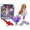Lean Toys Lėlė Undinė Emily su Ryklu ir Jūros Augalu