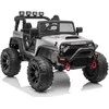 Lean Cars Vienvietis elektromobilis vaikams JEEP JC666, lakuotas sidabrinis