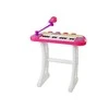 Lean Toys Vaikiškas pianinas - sintezatorius su mikrofonu ir kėdute - RoseWhite