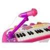 Lean Toys Vaikiškas pianinas - sintezatorius su mikrofonu ir kėdute - RoseWhite