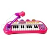 Lean Toys Vaikiškas pianinas - sintezatorius su mikrofonu ir kėdute - RoseWhite