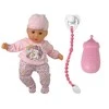 Lean Toys lėlė-kūdikis su čiulptuku ir rusvais drabužiais