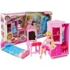 Lean Toys Lėlių baldų komplektas lova su spinta