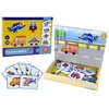 Lean Toys Magnetinė dėlionė vaikams su transporto priemonių kortelėmis