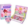 Lean Toys Magnetinė dėlionė knyga vaikams su 51 magnetu ir 6 pavyzdžių kortelėmis