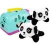 Lean Toys Plušinė Panda su Transportavimo Dėžute
