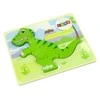 Lean Toys Medinė dėlionė dinozauras žalias