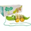 Lean Toys Medinis krokodilas su virve, 18 cm.