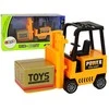 Lean Toys Žaislinis šakinis krautuvas su frikcinė pavara LeanToys, geltonas