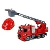 Žaislinis ardomas ugniagesių gelbėtojų autokeltuvas su priedais Lean Toys, raudonas, 54x32x9,5 cm