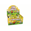 Lean Toys Geltonas PU futbolo kamuolys su tampria juosta, 6 cm