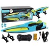 Lean Toys Turkio ir geltonos spalvos RC valdomas vandens laivas