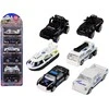 Zestaw Resorako policijos transporto priemonių rinkinys LeanToys, 6 vnt, 1:64
