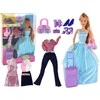Lean Toys Lėle su žydra suknele ir priedais