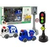 Lean Toys Žaislinių automobilių su šviesoforais ir kelio ženklais rinkinys