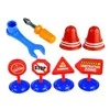 Lean Toys Vilkikas su automobiliukais ir aksesuarais
