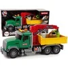 Lean Toys Sukžnkvežimis su kranu ir šiukšlinėm