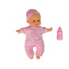 Lean Toys ROŽINĖ LĖLĖ KŪDIKIS SU GARSU IR BUTELIUKU