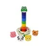 Dėlionė Lean Toys Medinė piramidė su gyvunėliais