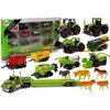 Lean Toys Žemės ūkio transporto priemonių su gyvūnų figūromis rinkinys LeanToys