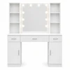 Lean Cosmetic Dressing Table with LED Mirror, Drawer Cabinets, Baltas, 141x114x39 cm