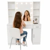 Lean Cosmetic Dressing Table with LED Mirror, Drawer Cabinets, Baltas, 141x114x39 cm