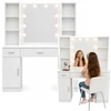 Lean Cosmetic Dressing Table with LED Mirror, Drawer Cabinets, Baltas, 141x114x39 cm
