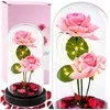 Lean Rožinė Eternal Roses in Dome with LED apšvietimas and Rose Petals Rožinė 21x11cm