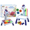 Lean Toys Mini projektorius su Tetris piešimo stalu 2in1 Mėlynas Vienaragis