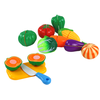 Lean Toys Žaislinių daržovių rinkinys LeanToys su peiliu ir lėkštute