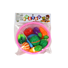 Lean Toys Žaislinių daržovių rinkinys LeanToys su peiliu ir lėkštute