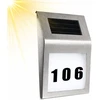 Lean Solar LED Wall Lamp with House Number Illuminated Stainless Steel