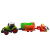 Lean Toys Traktorius su cisternos priekaba ir šienagrėbiu