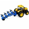 Lean Toys Agricultural Tractor with Multi-furrow Plow Lights Sounds Geltona 1:24