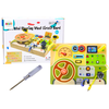 Lean Toys Medinė Sensorinė Automobilių Tema Lavinamoji Lenta su LED Apšvietimu