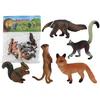Lean Toys Gyvūnų Figūrėlių Rinkinys (5 vnt.) - Voverė, Mangusta, Skruzdėda, Lapė, Lemūras
