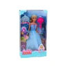 Lean Toys Anlily undinėlė princesė su mėlyna suknele ir šepetėliu